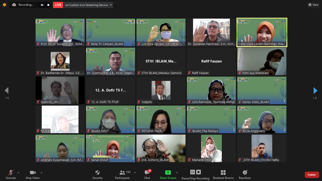 Penandatanganan MoU IBLAM School of Law dengan Universitas Pancasila dan Webinar Implikasi UU Cipta Kerja Terhadap Badan Usaha Milik Desa (BUMDes) Dalam Perspektif Omnibus Law