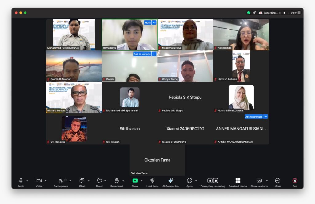 peserta Pelatihan Kuasa Hukum Pajak Bidang Kepabeanan Batch 5